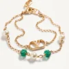 Bracelet Vlogo Signature en métal, perles et verre moleté Bracelet Vlogo Signature en métal, perles et verre moleté