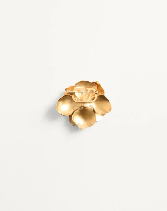 Broche Fleur Lumineuse en métal et tissu Broche Fleur Lumineuse en métal et tissu