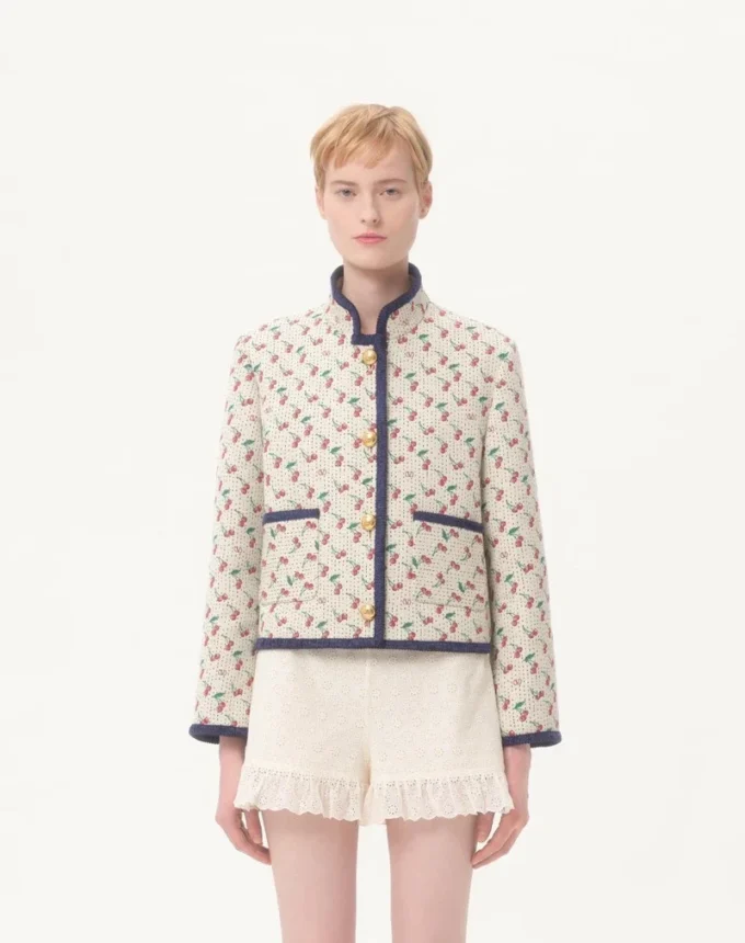 Caban rembourré en jacquard imprimé Cherryfic Caban rembourré en jacquard imprimé Cherryfic
