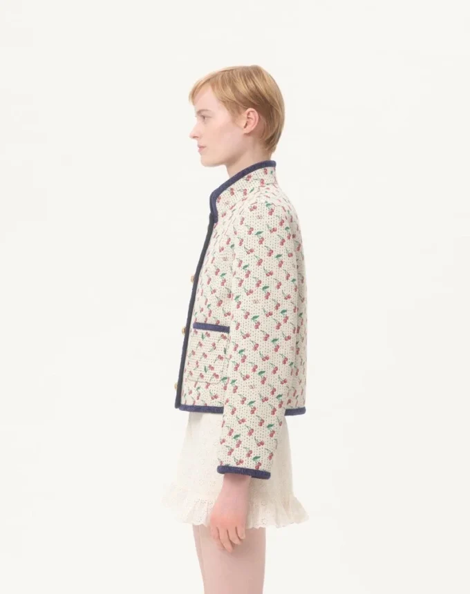 Caban rembourré en jacquard imprimé Cherryfic Caban rembourré en jacquard imprimé Cherryfic