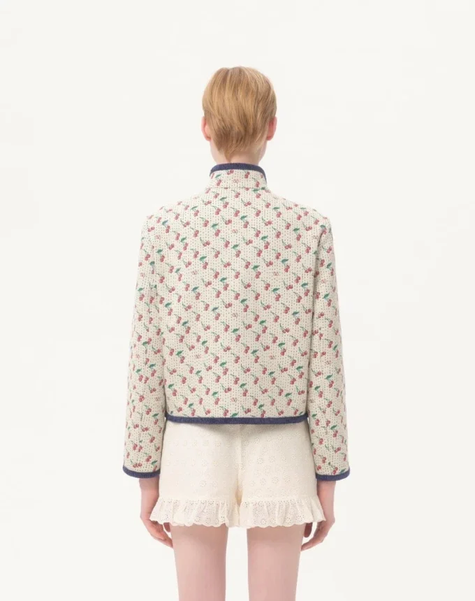 Caban rembourré en jacquard imprimé Cherryfic Caban rembourré en jacquard imprimé Cherryfic