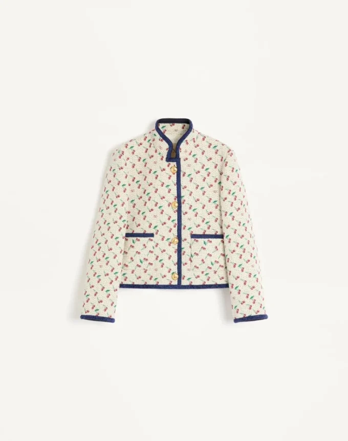 Caban rembourré en jacquard imprimé Cherryfic Caban rembourré en jacquard imprimé Cherryfic