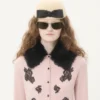 Cardigan avec col en peau lainée Cardigan avec col en peau lainée