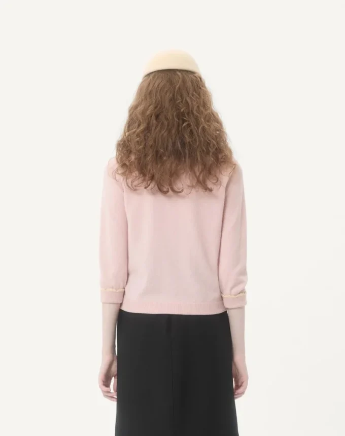 Cardigan avec col en peau lainée Cardigan avec col en peau lainée