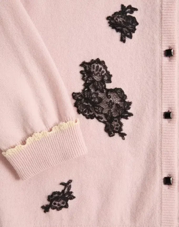 Cardigan avec col en peau lainée Cardigan avec col en peau lainée