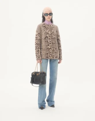 Cardigan en cachemire à imprimé animalier