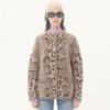 Cardigan en cachemire à imprimé animalier Cardigan en cachemire à imprimé animalier