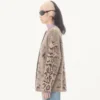 Cardigan en cachemire à imprimé animalier Cardigan en cachemire à imprimé animalier
