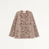 Cardigan en cachemire à imprimé animalier Cardigan en cachemire à imprimé animalier