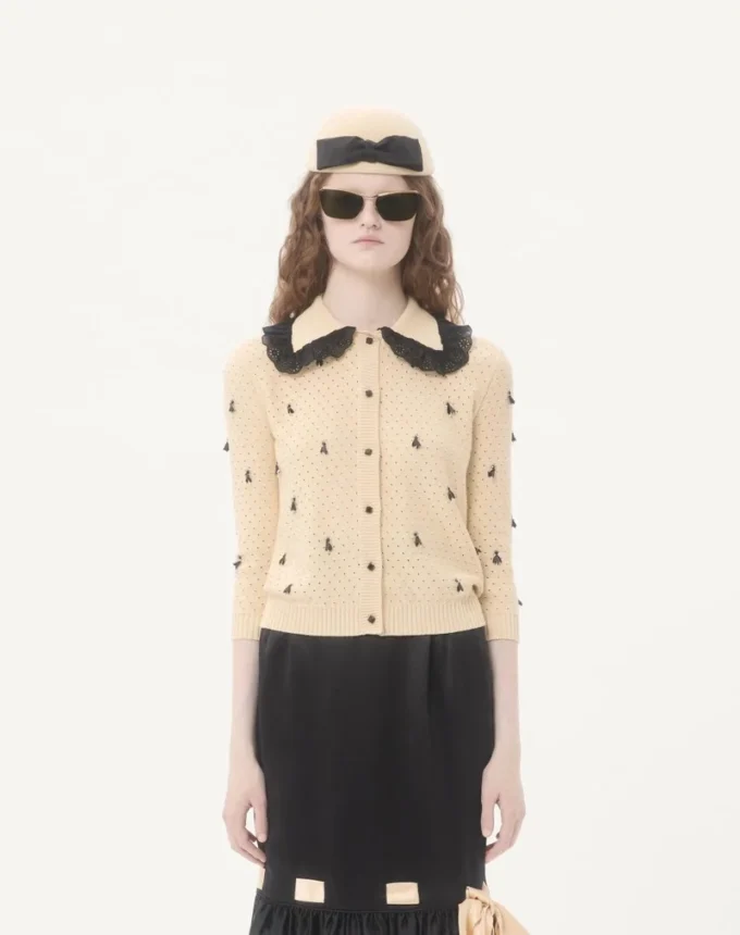 Cardigan en coton brodé Cardigan en coton brodé