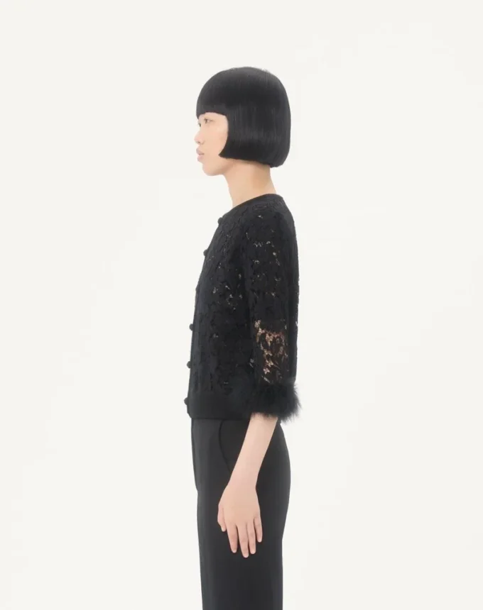 Cardigan en dentelle et coton Cardigan en dentelle et coton