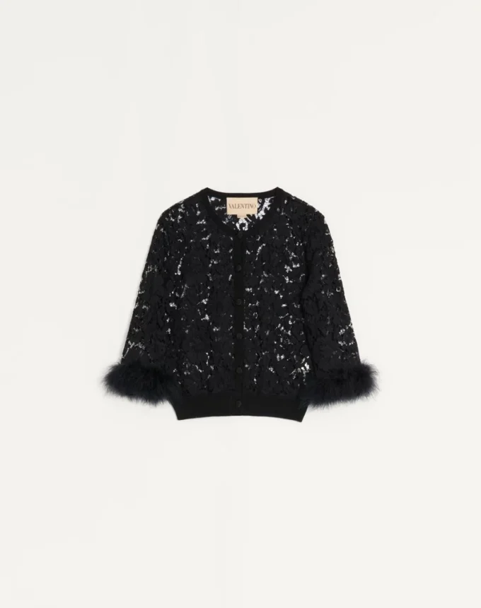 Cardigan en dentelle et coton Cardigan en dentelle et coton