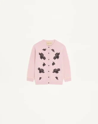 Cardigan en laine avec dentelle