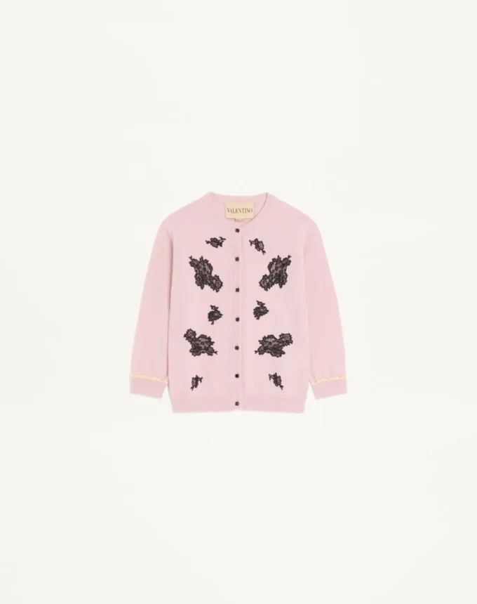 Cardigan en laine avec dentelle Cardigan en laine avec dentelle