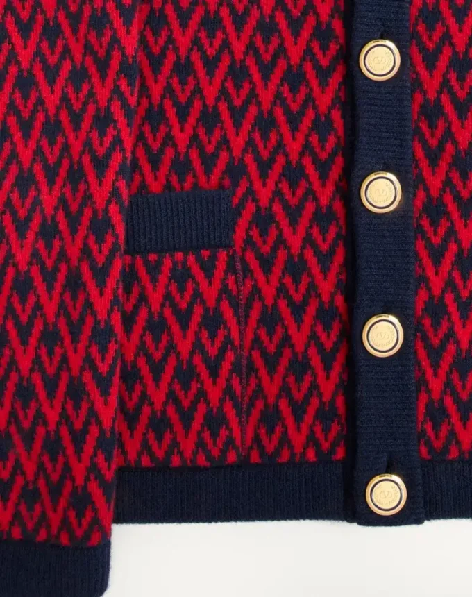 Cardigan en laine avec motif Toute La V Cardigan en laine avec motif Toute La V