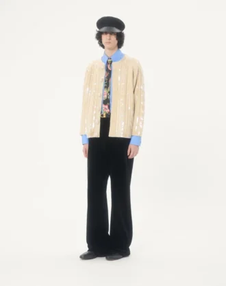 Cardigan en laine brodé
