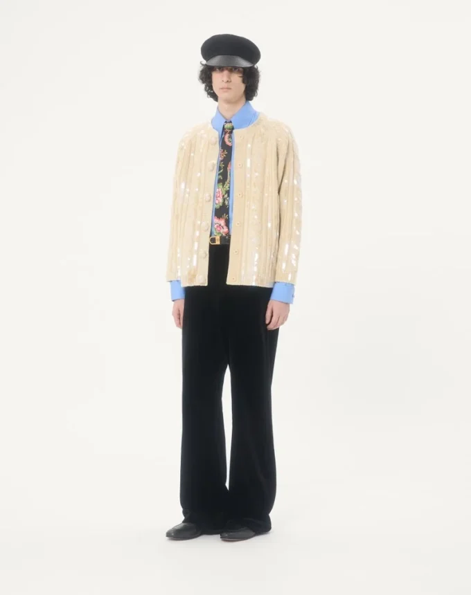 Cardigan en laine brodé Cardigan en laine brodé