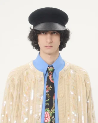 Cardigan en laine brodé