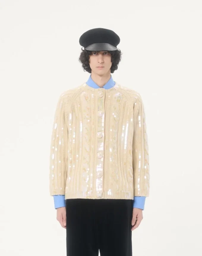 Cardigan en laine brodé Cardigan en laine brodé