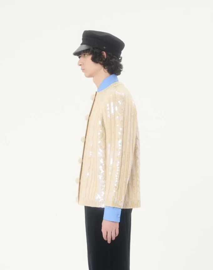 Cardigan en laine brodé Cardigan en laine brodé