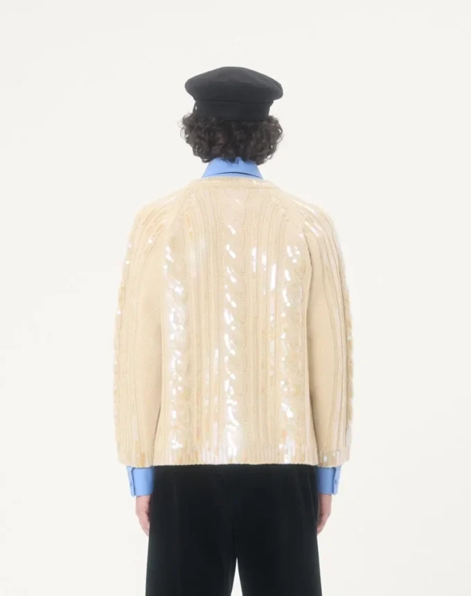 Cardigan en laine brodé Cardigan en laine brodé