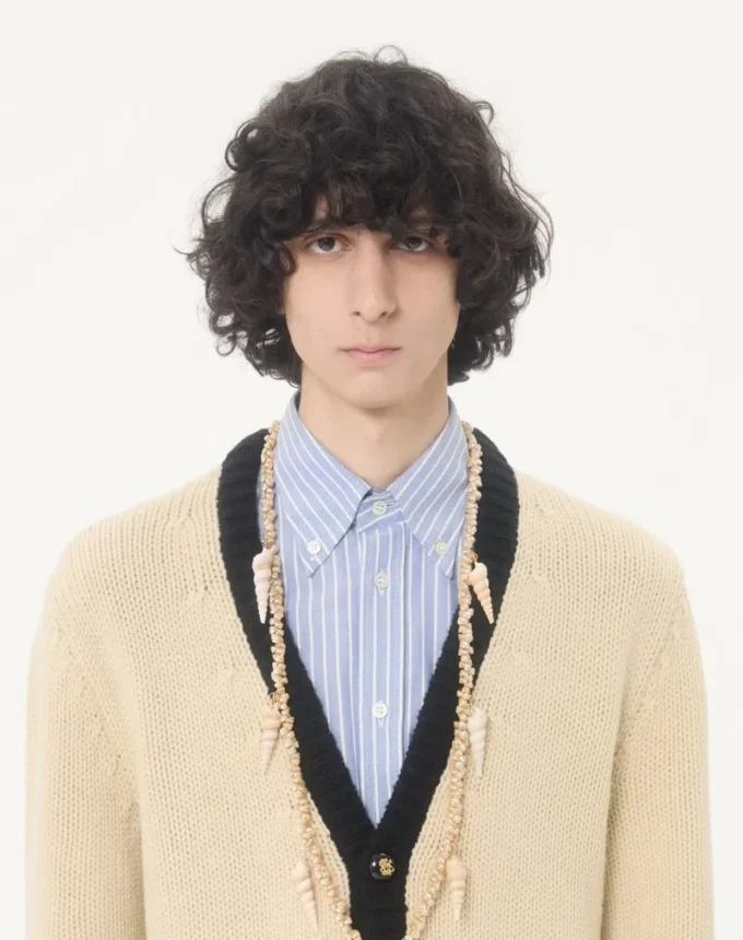 Cardigan en laine Valentino avec broderie VG Cardigan en laine Valentino avec broderie VG