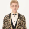 Cardigan en laine Valentino avec imprimé animalier Fauve Eclat Jacquard Cardigan en laine Valentino avec imprimé animalier Fauve Eclat Jacquard