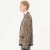 Cardigan en laine Valentino avec imprimé animalier Fauve Eclat Jacquard Cardigan en laine Valentino avec imprimé animalier Fauve Eclat Jacquard