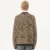 Cardigan en laine Valentino avec imprimé animalier Fauve Eclat Jacquard Cardigan en laine Valentino avec imprimé animalier Fauve Eclat Jacquard