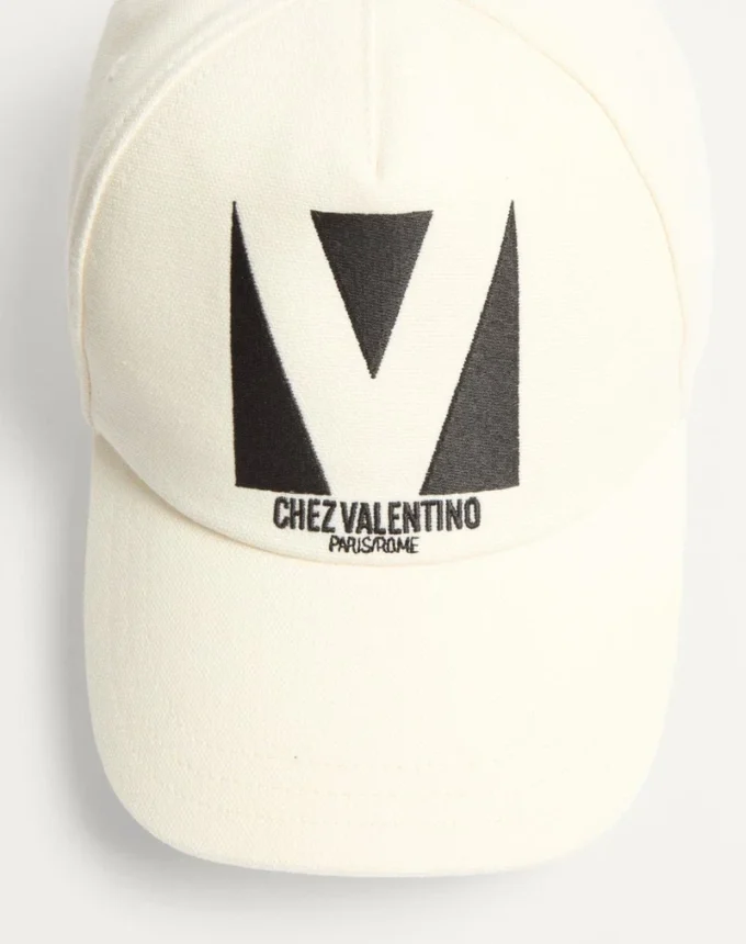 Casquette de baseball en coton brodée Chez Valentino
