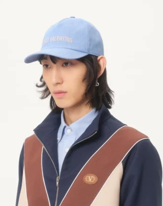 Casquette de baseball en denim brodée Chez Valentino