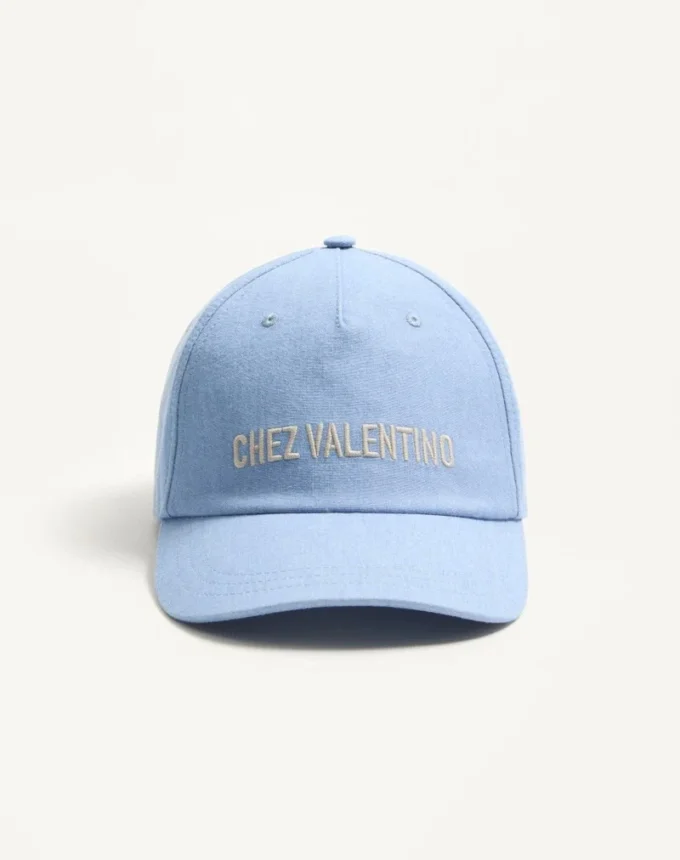 Casquette de baseball en denim brodée Chez Valentino