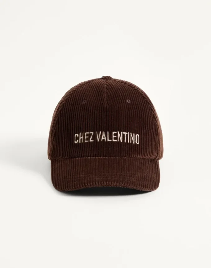 Casquette de baseball en velours brodée Chez Valentino