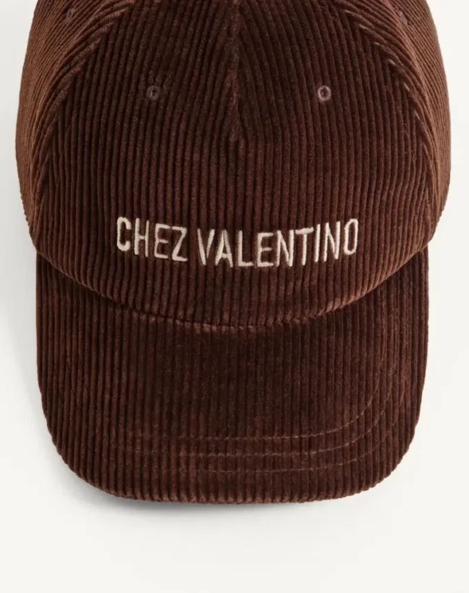 Casquette de baseball en velours brodée Chez Valentino