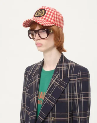 Casquette de baseball Valentino Garavani en coton et laine avec patch