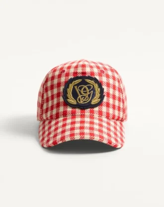 Casquette de baseball Valentino Garavani en coton et laine avec patch