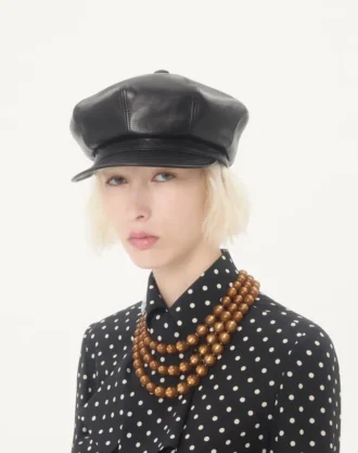Casquette en cuir Vlogo Signature Valentino Garavani