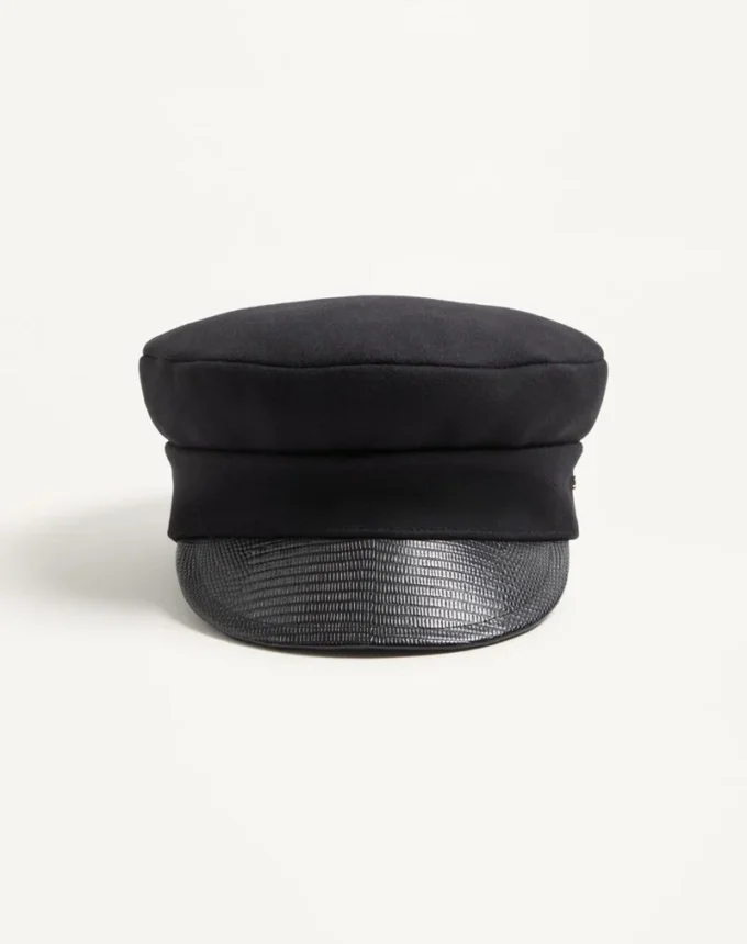 Casquette en laine VLogo Signature avec visière en cuir Casquette en laine VLogo Signature avec visière en cuir