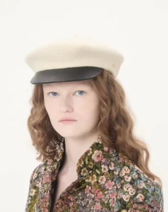 Casquette en laine VLogo Signature Valentino Garavani avec visière en cuir