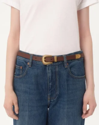 Ceinture en cuir de veau Vlogo Signature 20 mm