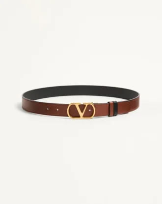 Ceinture réversible en cuir de veau brillant 30 mm