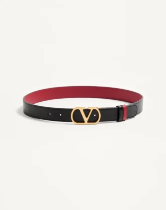 Ceinture réversible en cuir de veau brillant VLogo Signature – 30 mm / 1,2 pouces