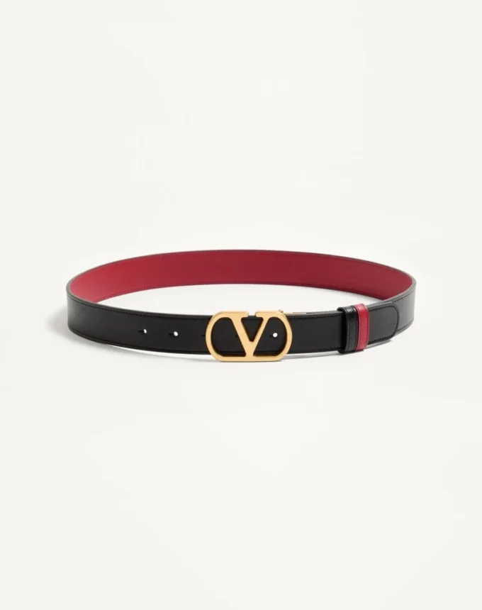 Ceinture réversible en cuir de veau brillant VLogo Signature – 30 mm / 1,2 pouces Ceinture réversible en cuir de veau brillant VLogo Signature – 30 mm / 1,2 pouces