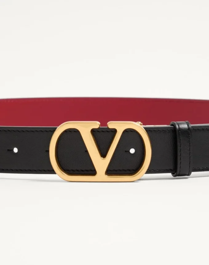 Ceinture réversible en cuir de veau brillant VLogo Signature – 30 mm / 1,2 pouces Ceinture réversible en cuir de veau brillant VLogo Signature – 30 mm / 1,2 pouces