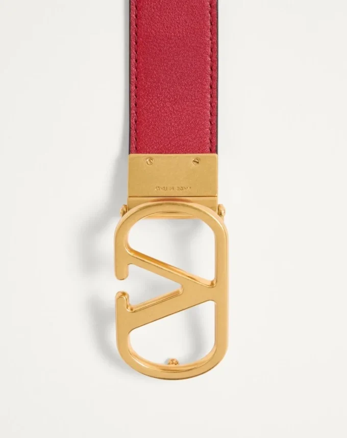 Ceinture réversible en cuir de veau brillant VLogo Signature – 30 mm / 1,2 pouces Ceinture réversible en cuir de veau brillant VLogo Signature – 30 mm / 1,2 pouces