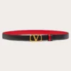Ceinture réversible Vlogo Signature en cuir de veau brillant 20 mm