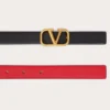 Ceinture réversible Vlogo Signature en cuir de veau brillant 20 mm