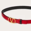 Ceinture réversible Vlogo Signature en cuir de veau brillant 20 mm
