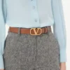 Ceinture réversible Vlogo Signature en cuir de veau brillant 30 mm