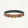 Ceinture réversible Vlogo Signature en cuir de veau brillant 30 mm
